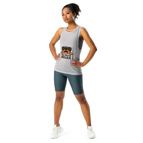 Ladies’ Muscle Tank (You Batta Relax) - Image 6