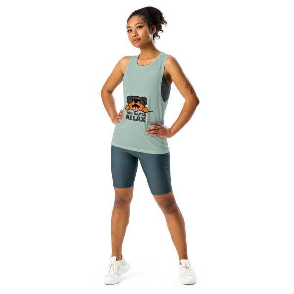 Ladies’ Muscle Tank (You Batta Relax) - Image 8